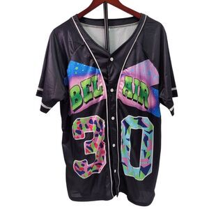Retro Fresh Prince Will Smith Bel-Air #30 Throwback Replica Black Jersey Large
